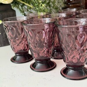 8/ La Rochere Lyonnios Eggplant/Amethyst Footed Tumblers, Made in France